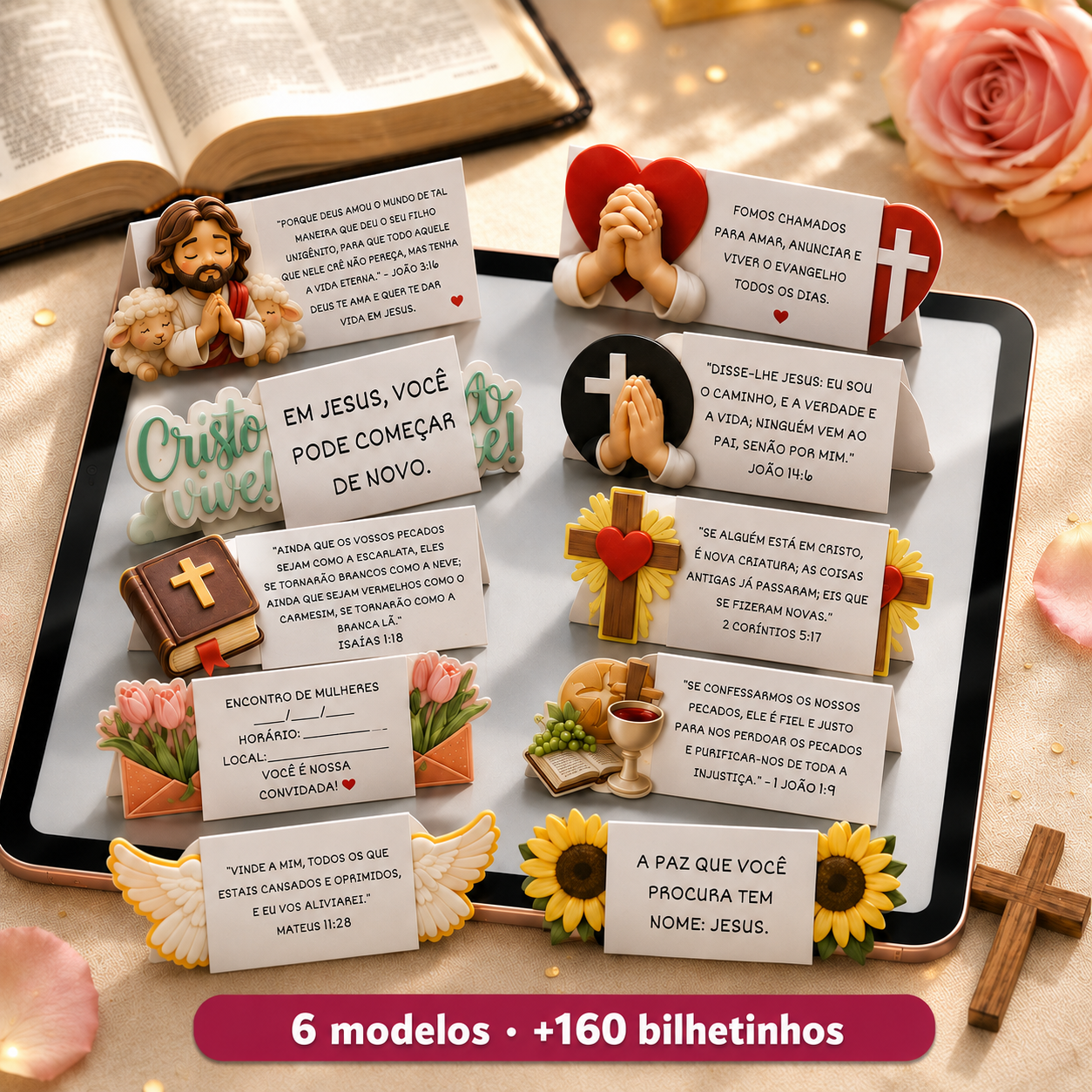 Bilhetinhos Bíblicos 3D com Salmos